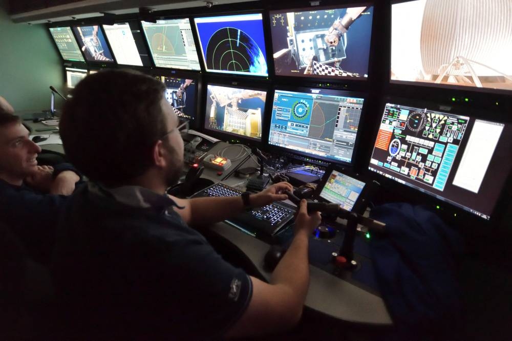 A view shows the control room for the ROV (Remotely Operated underwater Vehicle) Victor 6000 observation mission during the ESSROV18 campaign in this undated photograph released by Ifremer. Stephane Lesbats – Ifremer/Handout via REUTERS 