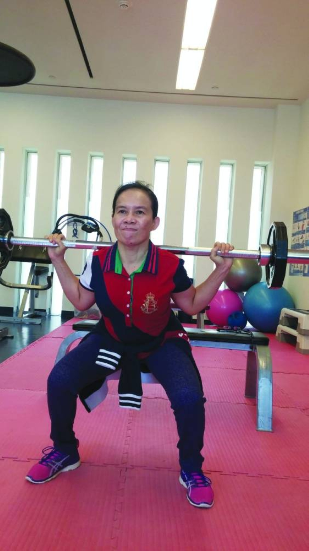 A weightlifting session.