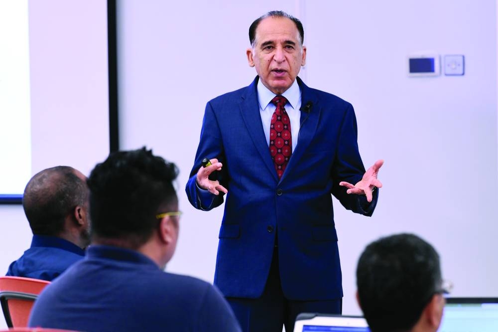 Dr Mamtani speaking to participants during one of the workshops.