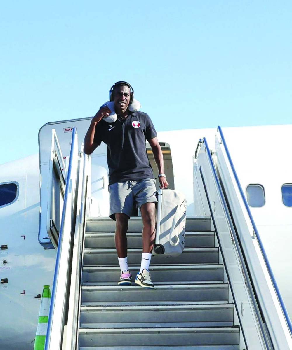 Almoez Ali arrive in Glendale, Arizona.