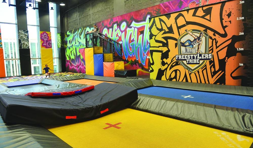 

A young visitor enjoying the trampoline.