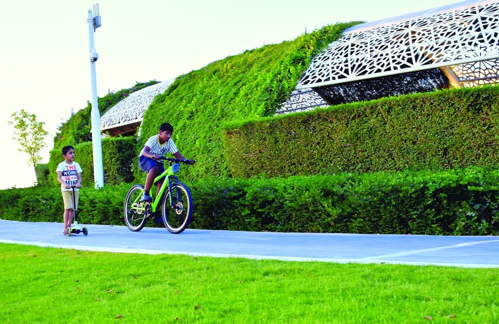Al Gharrafa Park, which features an array of attractions and amenities, has become a popular destination on account of its air-conditioned walking/jogging tracks this summer. PICTURES: Thajudheen