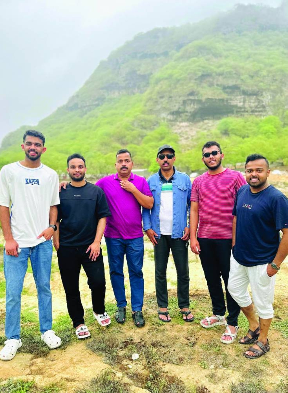 Sadiq and friends at  Wadi Darbat in Oman