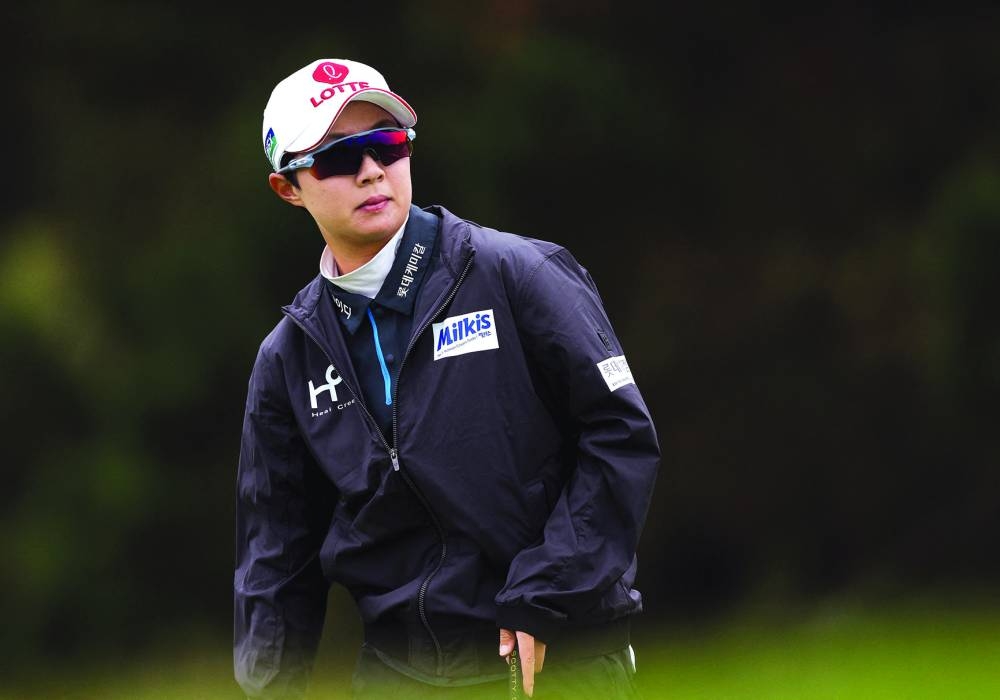 Hyo Joo Kim of South Korea looks on from the 12th hole during the first round of the 78th US Women's Open at Pebble Beach Golf Links in Pebble Beach, California.   (AFP)
