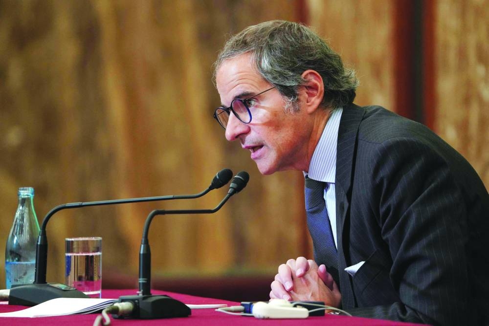 International Atomic Energy Agency Director General Rafael Grossi speaks during a press conference at the Japan National Press Club in Tokyo, on Friday.