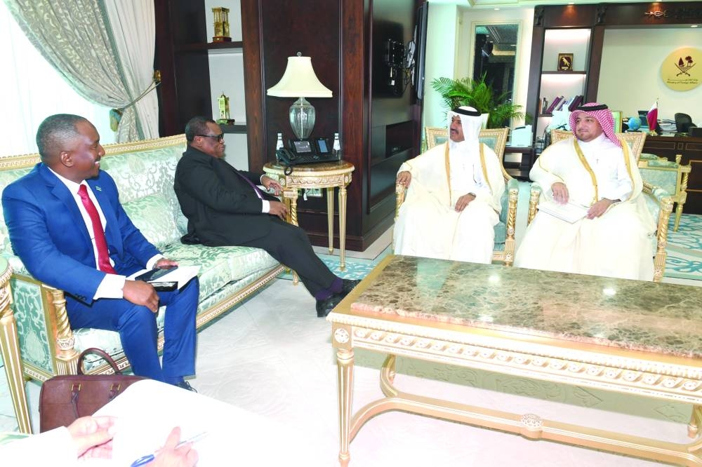 HE the Secretary-General of the Ministry of Foreign Affairs Dr Ahmed bin Hassan al-Hammadi receives copies of the credentials of  Botswana's ambassador (non-resident) Augustine Ntshomane Makgonatsotlhe.