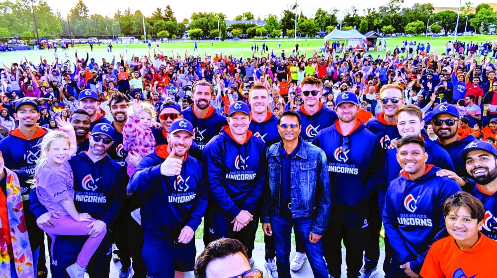  MLC players at a gathering prior to the start of the 2023 season.