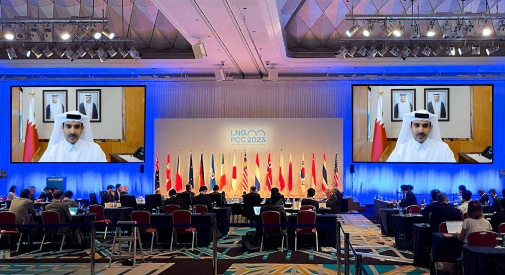 HE the Minister of State for Energy Affairs Saad Sherida al-Kaabi delivering the keynote address on the virtual mode at the 12th LNG Producer-Consumer Conference being held in Tokyo, Japan.