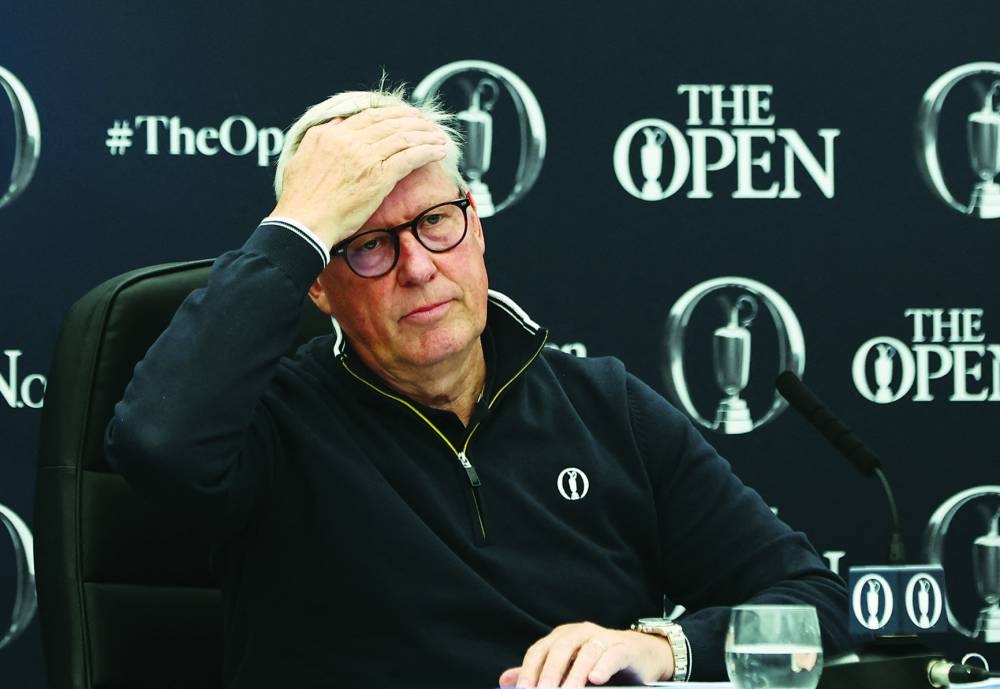 R&A chief executive Martin Slumbers during a press conference. (Reuters)