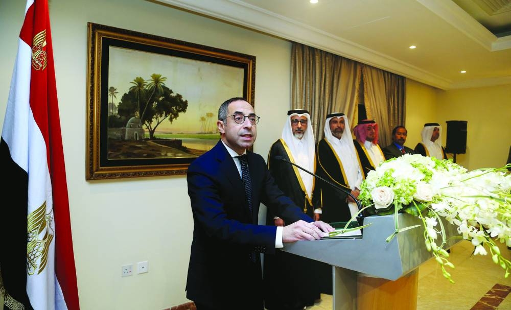 Egyptian ambassador Amr El-Sherbini  speaking during the celebrations.