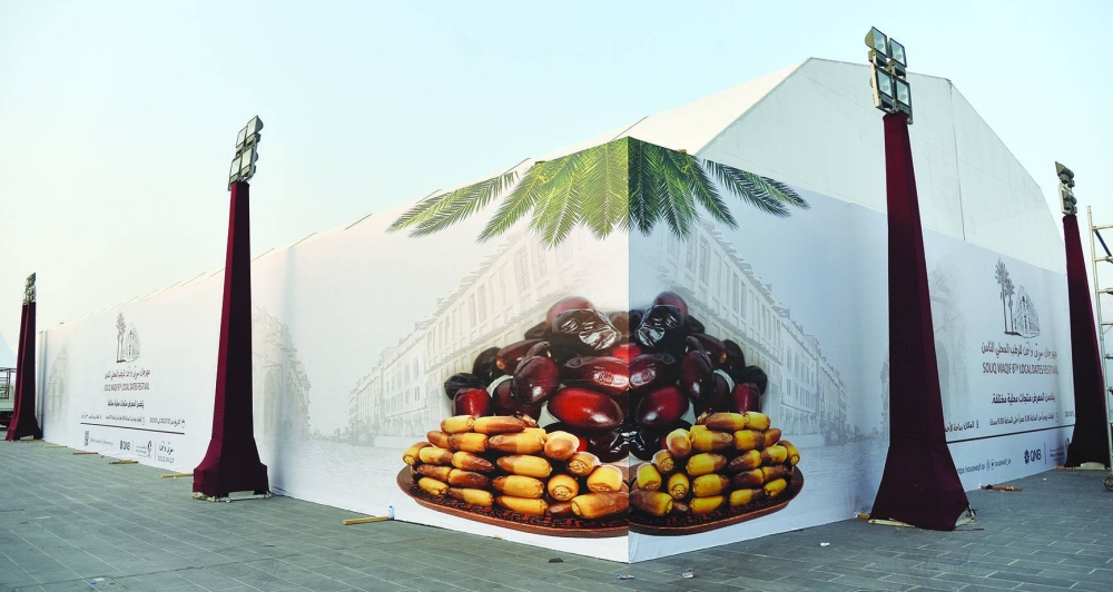Final preparations at Souq Waqif to host the 8th Local Dates Festival/ Pic by Shaji Kayamkulam