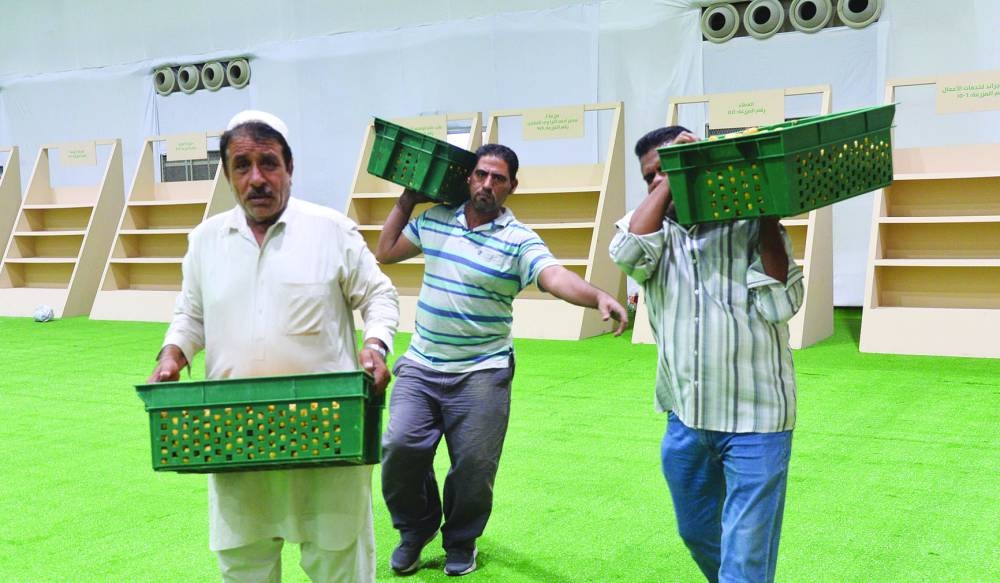 Final preparations at Souq Waqif to host the 8th Local Dates Festival/ Pic by Shaji Kayamkulam