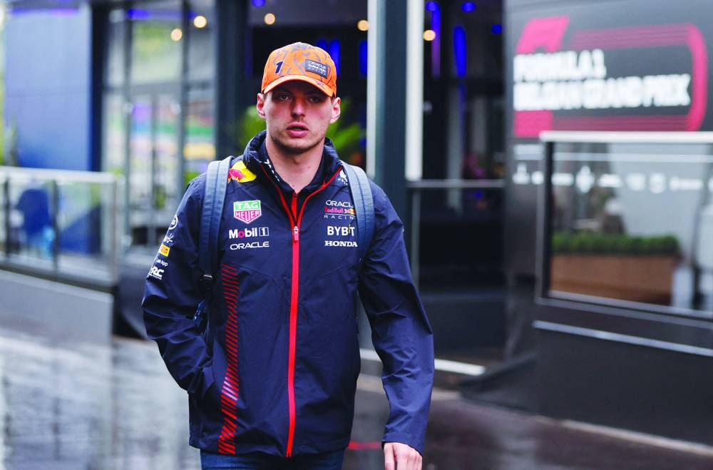 Red Bull’s Max Verstappen is pictured arriving at the Spa-Francorchamps, Spa, Belgium, on Thursday. (Reuters)