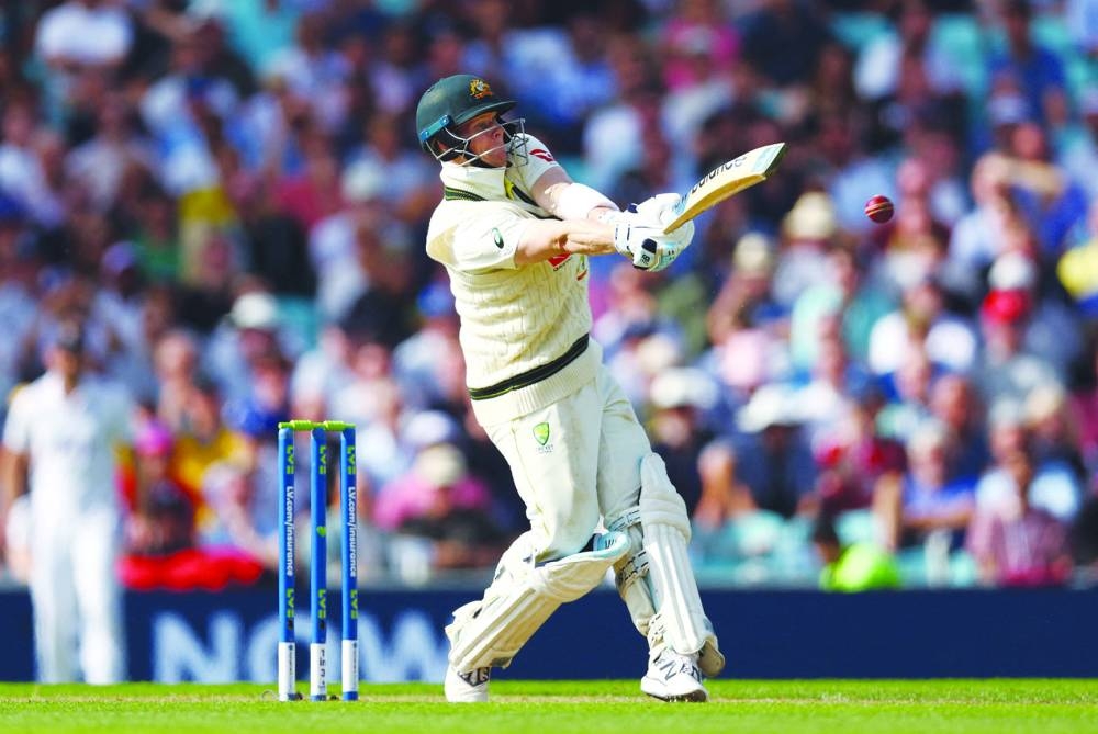 
Australia’s Steve Smith in action at The Oval, London, yesterday. (Reuters) 