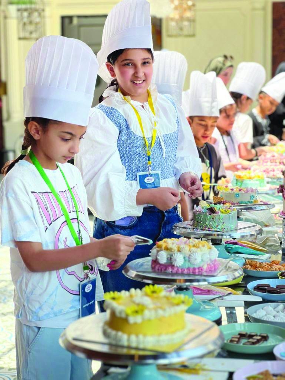 Girls at a cake making session.