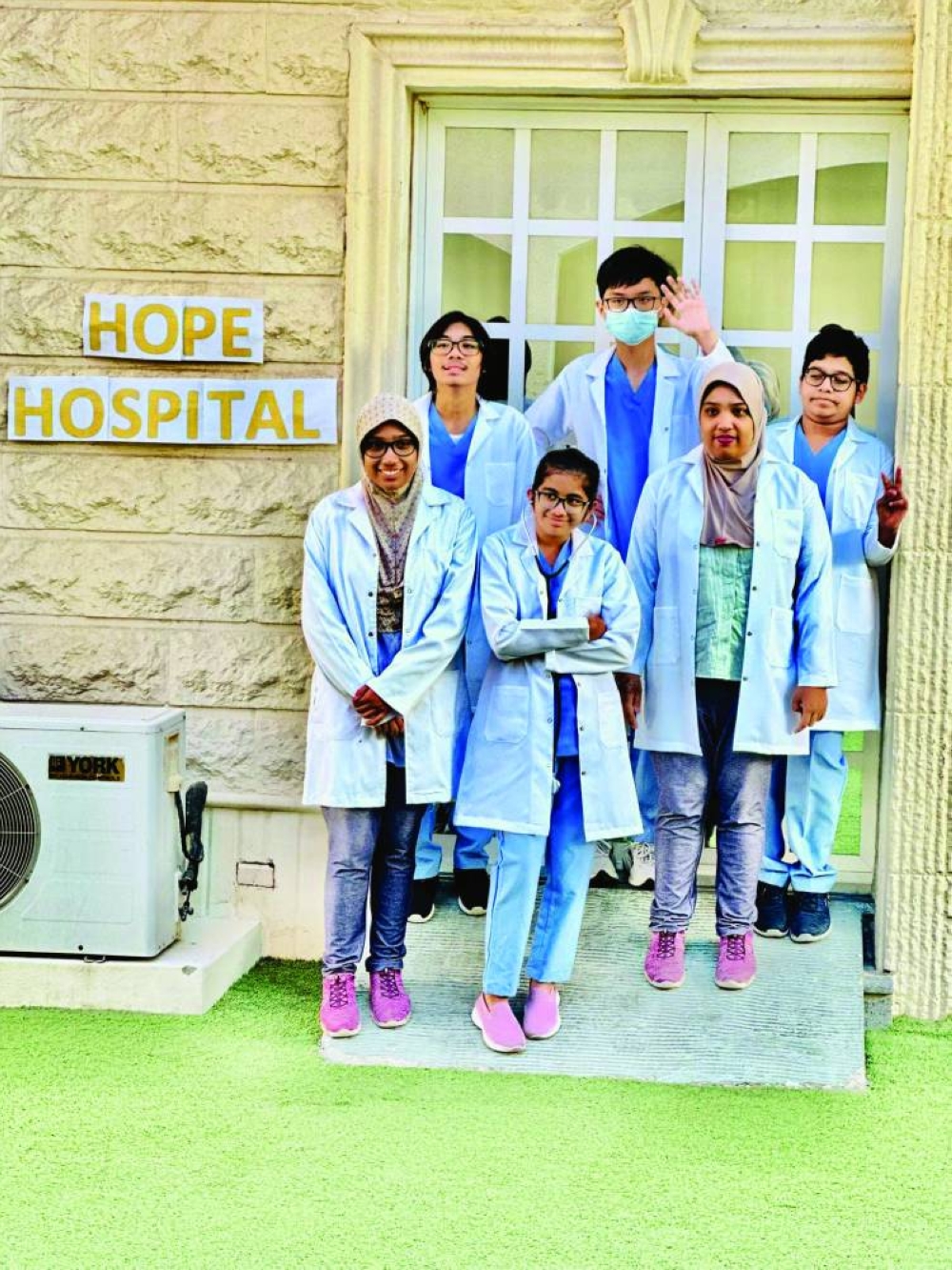Participants dressed as doctors.