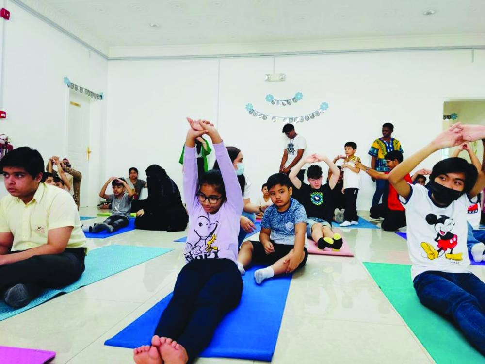 A yoga session during the camp.