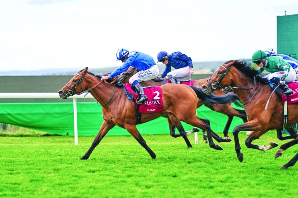 Jockey Jim Crowley leads Al Husn to shock Qatar Nassau Stakes win on Thursday.