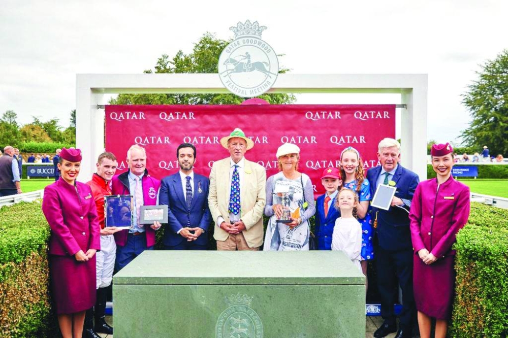 Deputy Chairperson of Qatar Tourism Saad Ali al-Kharji presented the trophies to connections of Highfield Princess, which won the King George Qatar Stakes at the Qatar Racing and Equestrian Club-sponsored Qatar Goodwood Festival in United Kingdom on Friday.