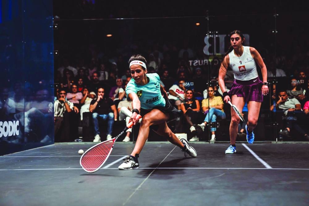 
World No 1 Nouran Gohar (left) and World Champion Nour El Sherbini will headline the 48-women draw at the QTerminals Qatar Classic. 