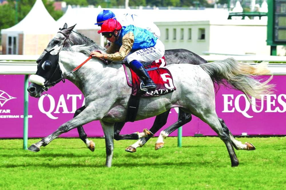 
Jockey Mickael Barzalona guides Abbes to Doha Cup win.
 