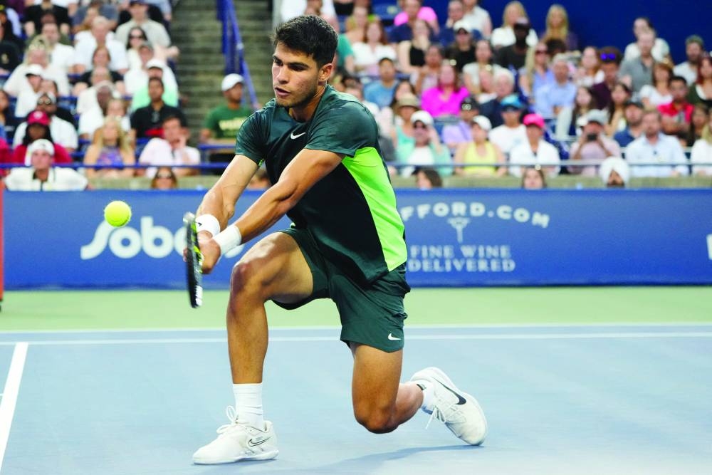 
Carlos Alcaraz in action during his Canadian Open match in Toronto. (USA TODAY Sports) 