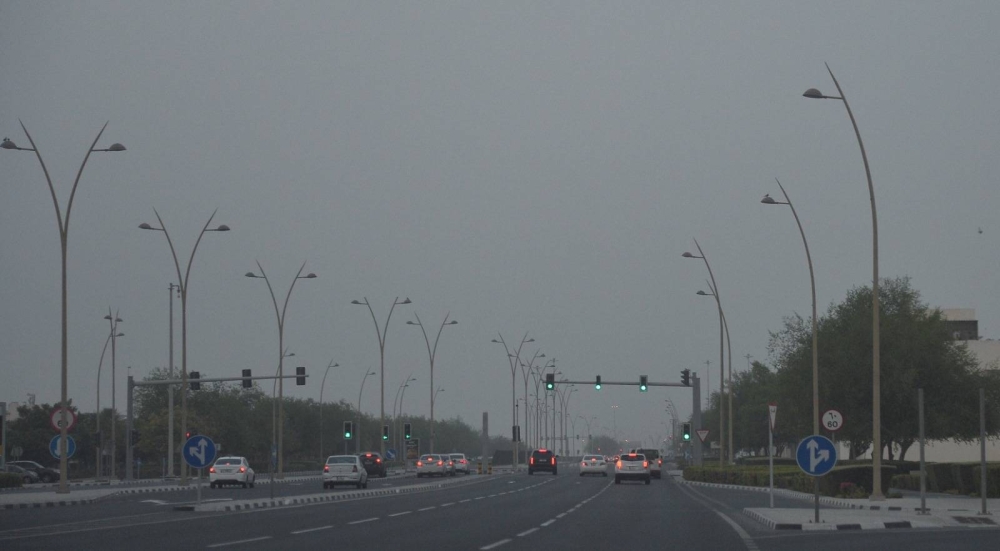 The overcast skies Friday evening in Doha. With clouds spread across the skies and high values of humidity, mist enveloped the city by night and visibility reduced. PICTURE: Shaji Kayamkulam