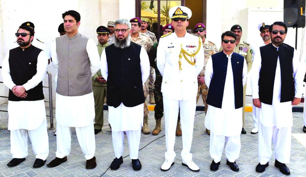 Ambassador Muhemmed Aejaz, right, with the officers of the embassy