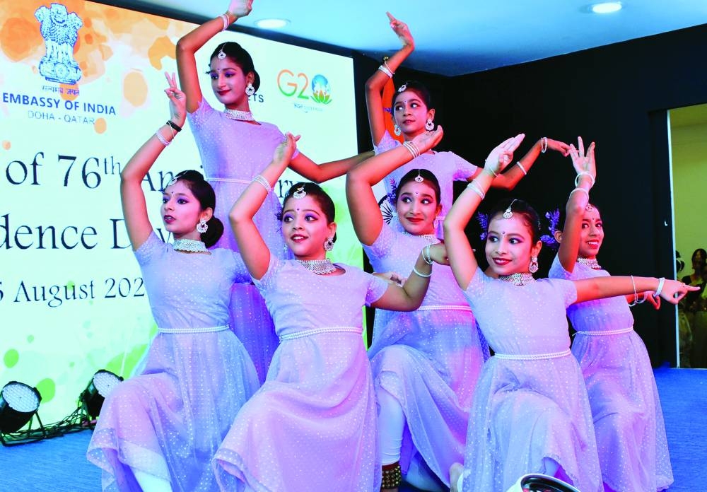 Children perform a patriotic dance. PICTURE: Thajudheen