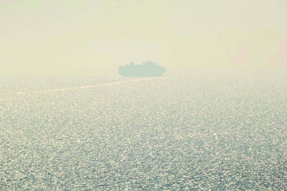 The first cargo ship using new Black Sea shipping lanes is seen leaving the southern port of Odesa on Wednesday. (AFP)