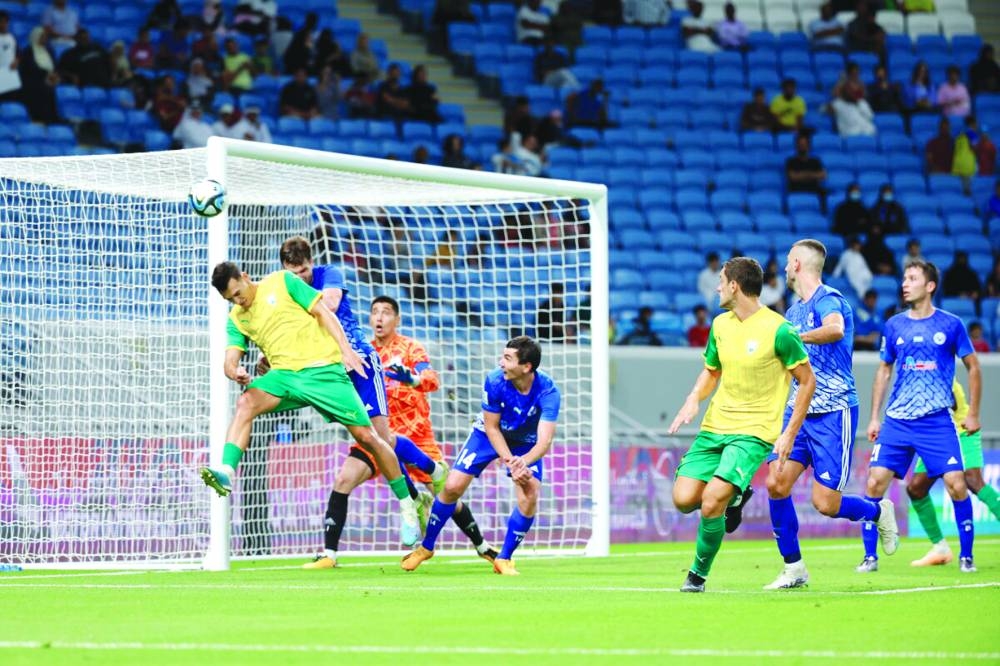 Action from the AFC Champions League playoff match between Al Wakrah and Navbahor at the Al Janoub Stadium on Tuesday.