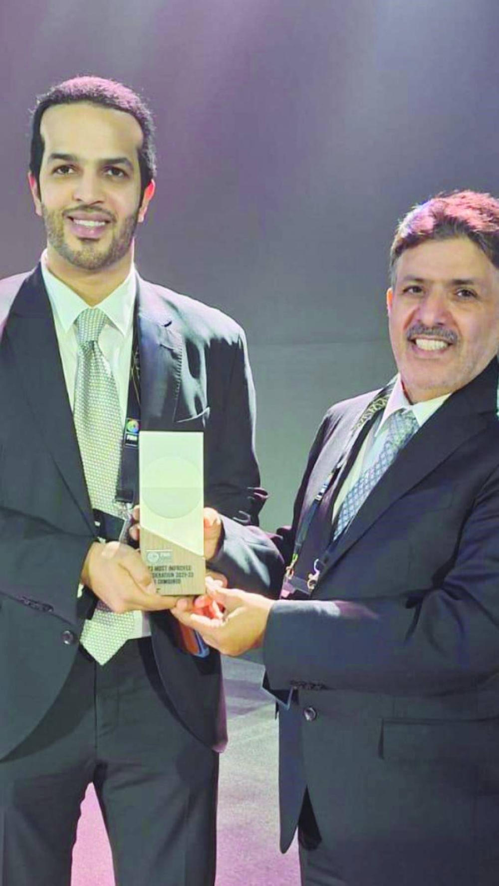 President of Qatar Basketball Federation Mohamed Saad al-Mughaiseeb and Secretary-General Saadoun Subah al-Kuwari during the FIBA General Assembly in Manila, Philippines.