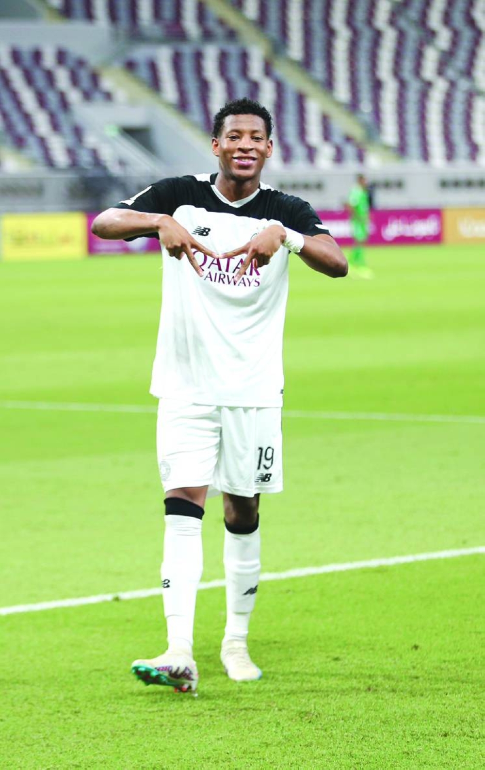 
Al Sadd’s Gonzalo Plata celebrates after scoring against Al Ahli. 