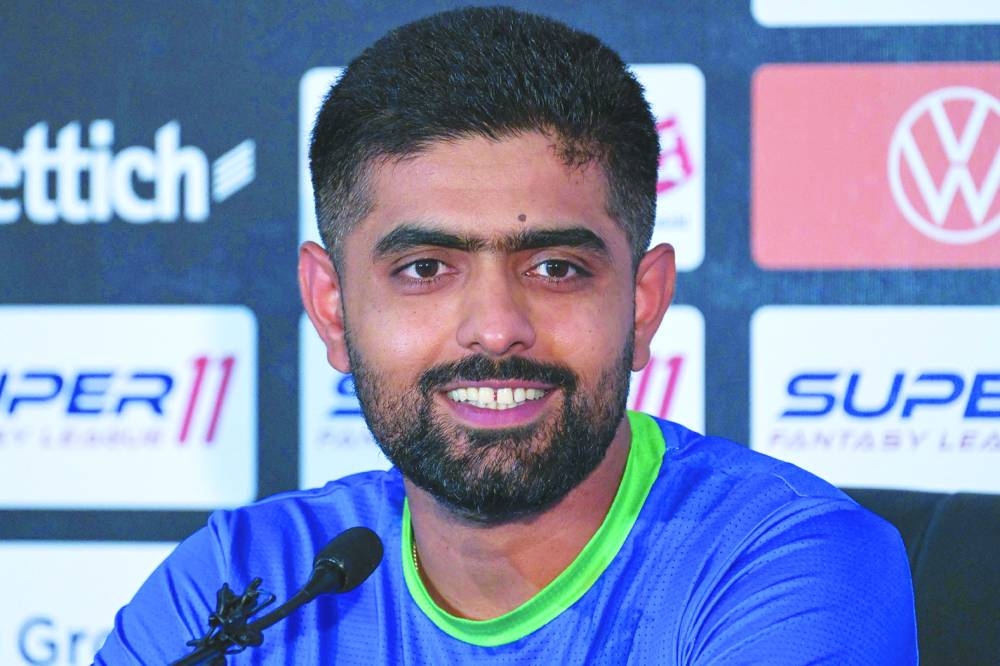 Pakistan’s captain Babar Azam attends a press conference at the Pallekele International Cricket Stadium in Kandy on the eve of their Asia Cup match against India. (AFP)