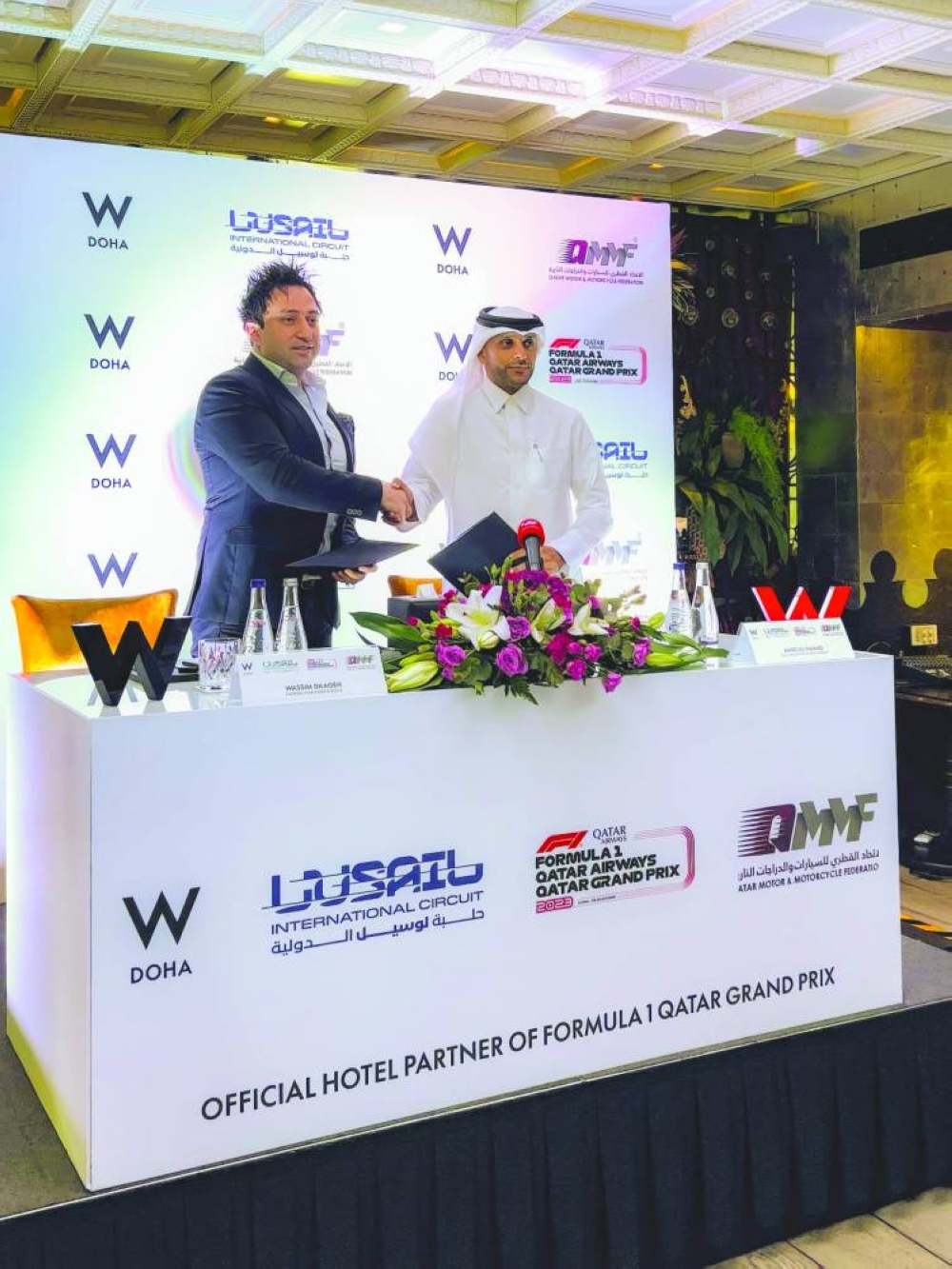Wassim Daageh, General Manager of W Doha, and Amro al-Hamad, CEO of LIC