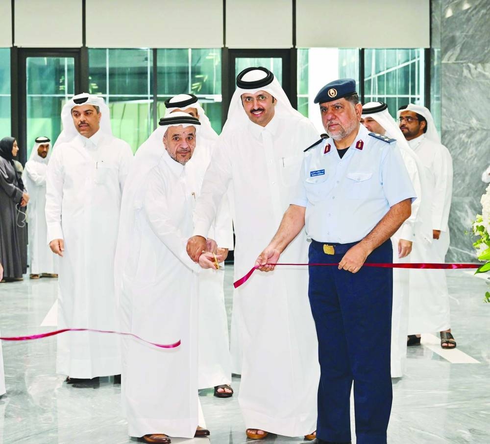 QU president Dr Omar al-Ansari along with other dignitaries opens the career fair.