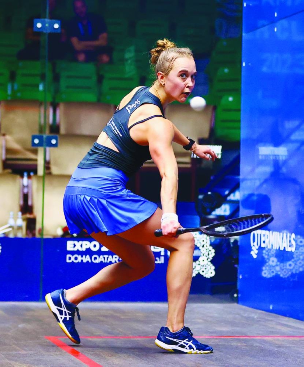 Tinne Gilis of Belgium in action against fourth seed Joelle King of New Zealand on Tuesday.