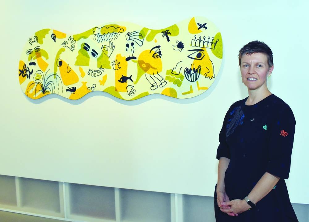 Charlene Kasdorf at the exhibition, showcasing her unique work. PICTURES: Thajudheen.