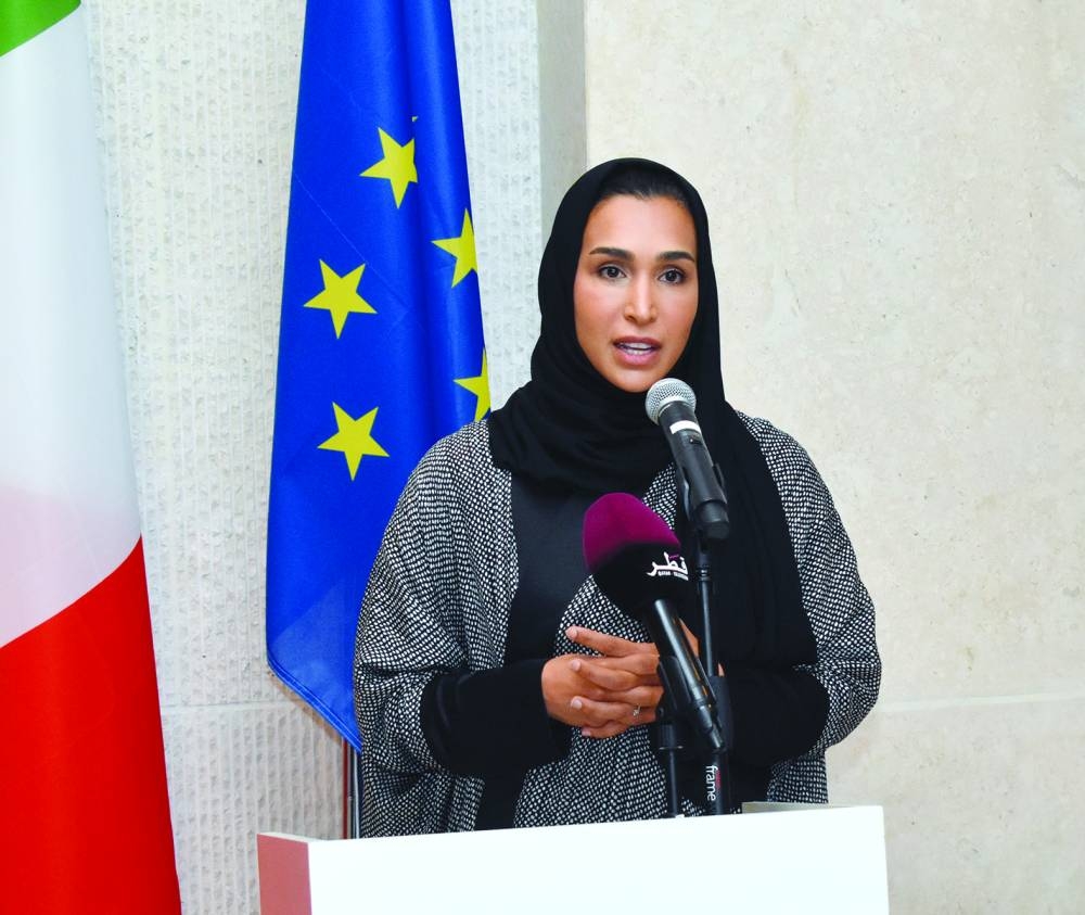 Maha Ghanem al-Sulaiti addressing the attendees of the event.