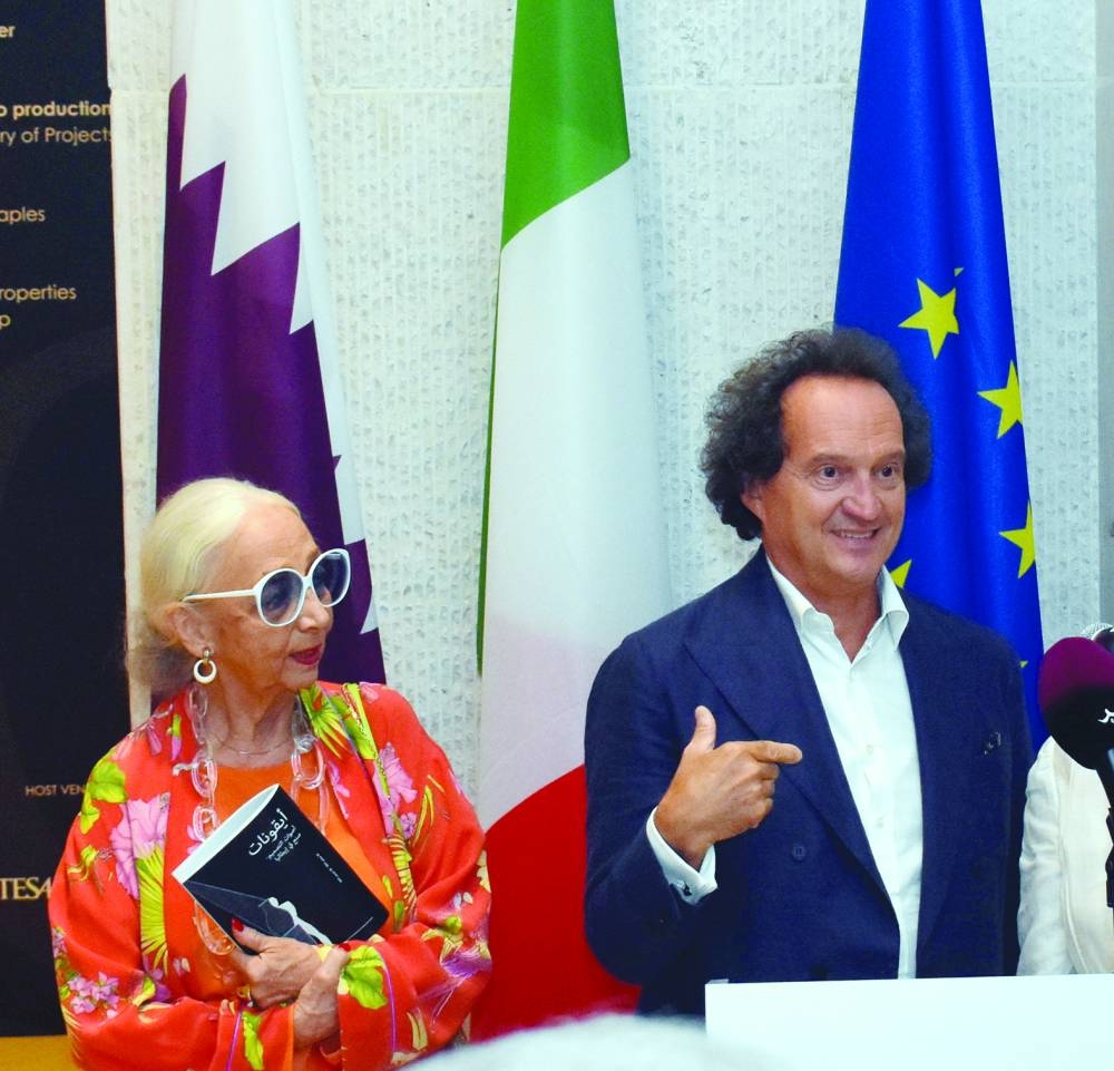 Rosanna Orlandi and  Lucio Micheletti at the opening of ICONE: Voices of Italian Design exhibition yesterday.