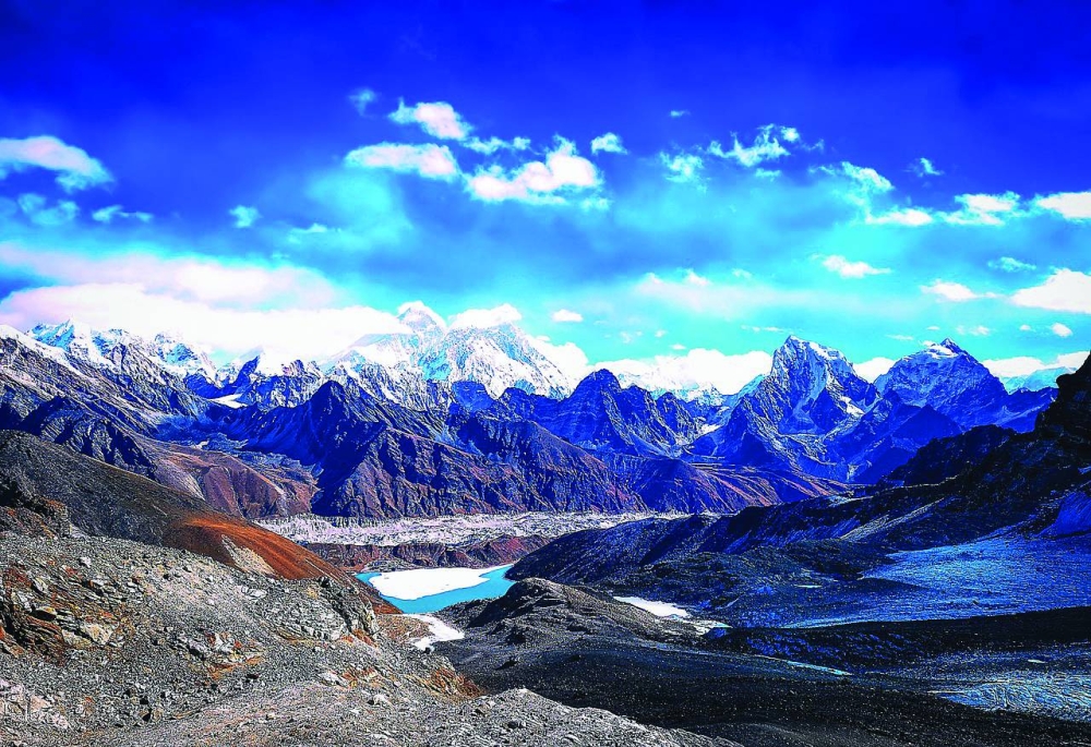 
A view of the majestic Mount Everest base camp in Nepal. 