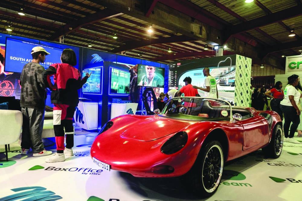 A vintage Porche is pictured at a gaming stand at Comic Con Africa in Johannesburg, yesterday.
