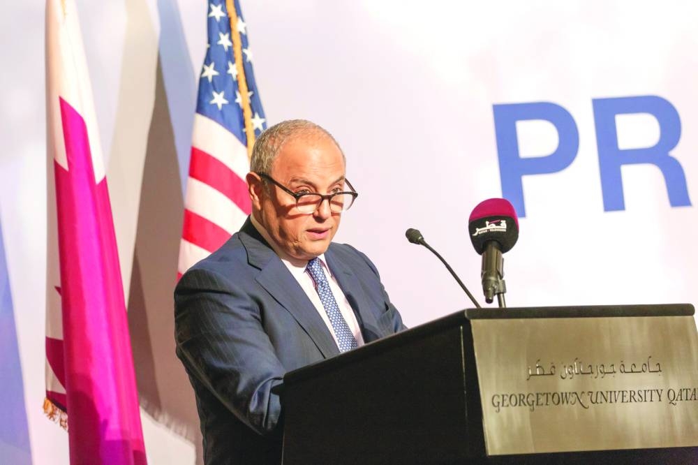 Dean Dr Safwan Masri speaking at the event.