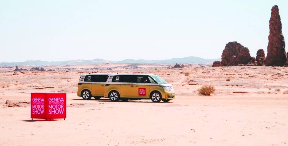 The 34-day journey witnessed two electric Volkswagen ID Buzz cars drive close to 8,000 km from Geneva to Doha (supplied picture)