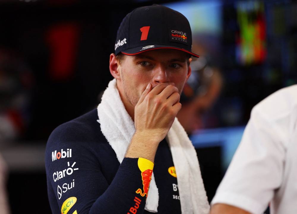 Red Bull's Max Verstappen during practice. REUTERS