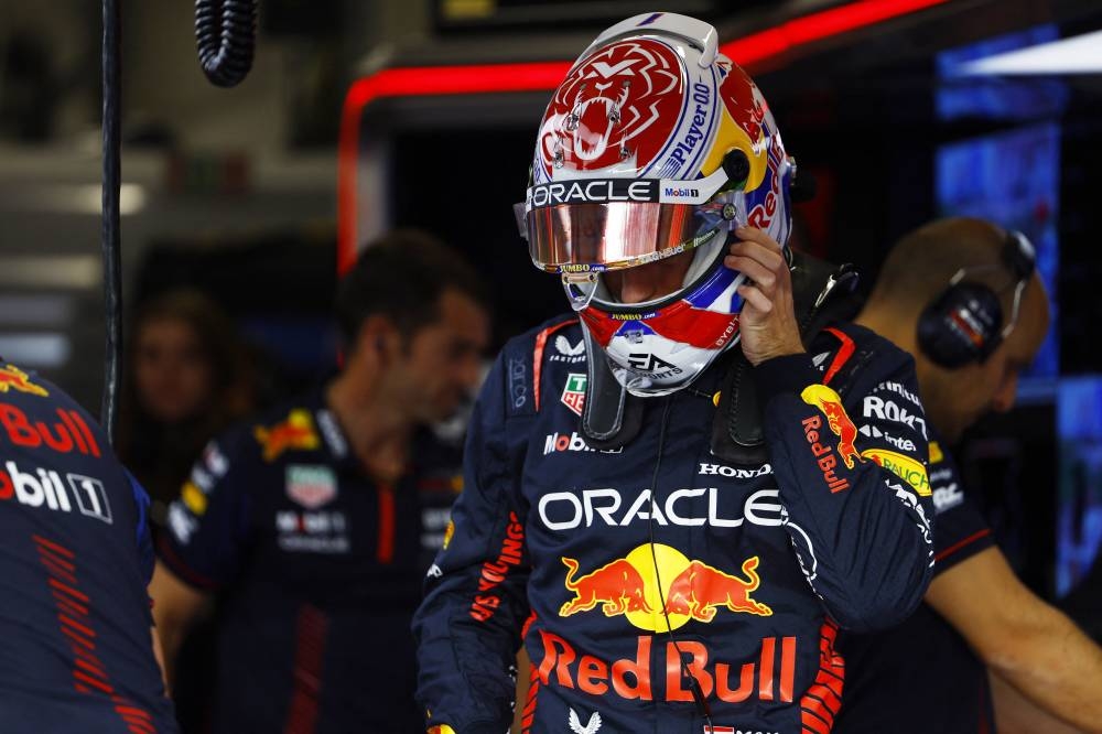 Red Bull's Max Verstappen during practice. REUTERS
