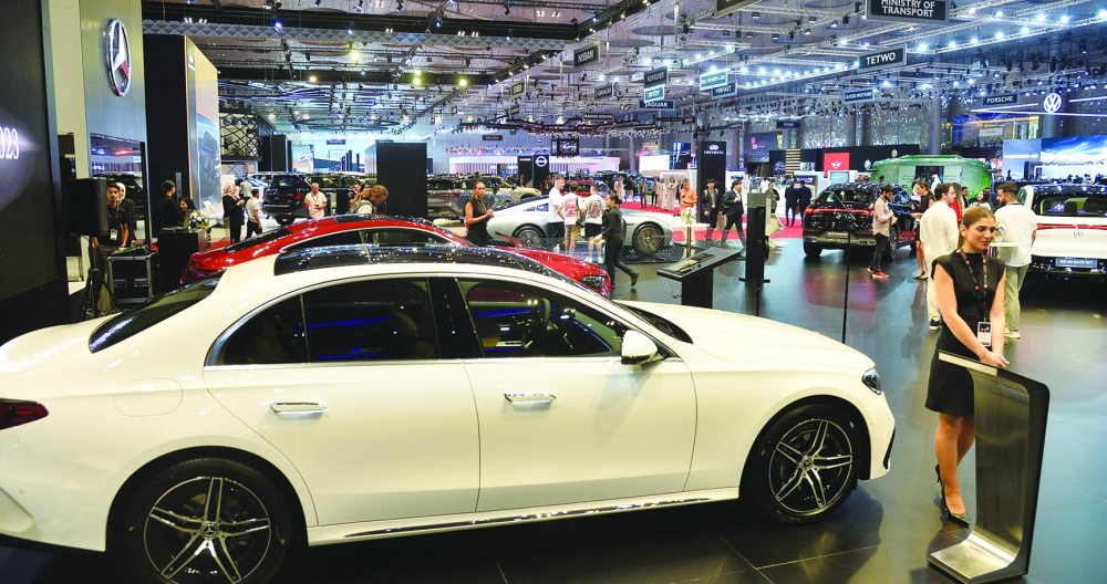 A view of the Nasser Bin Khaled Automobiles, Mercedes-Benz pavilion at the Geneva International Motor Show (GIMS) Qatar 2023 Friday. PICTURES: Shaji Kayamkulam.