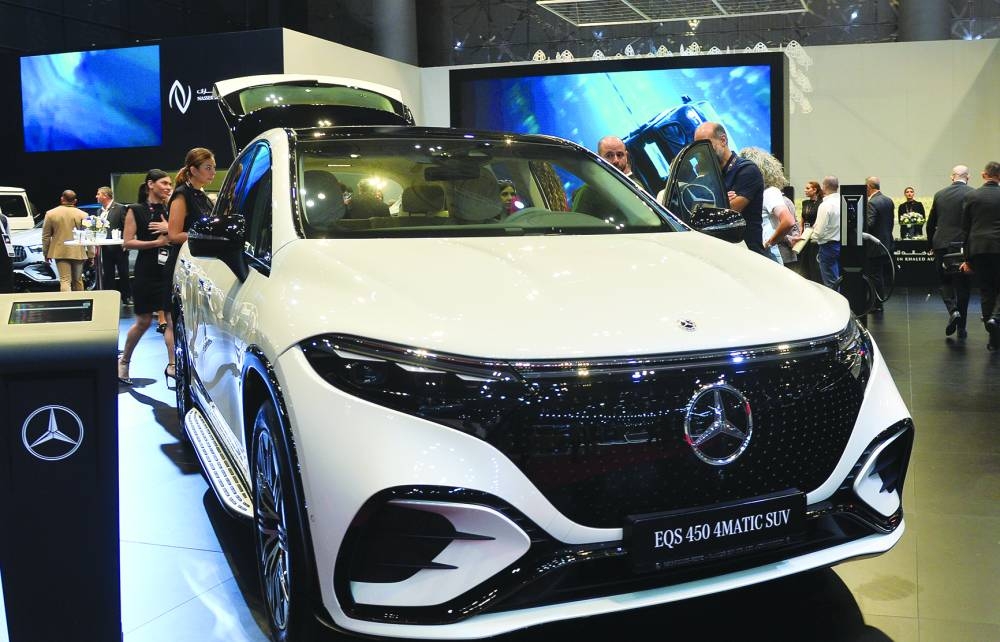 A view of the Nasser Bin Khaled Automobiles, Mercedes-Benz pavilion at the Geneva International Motor Show (GIMS) Qatar 2023 Friday. PICTURES: Shaji Kayamkulam.