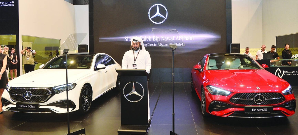 Sheikh Faleh bin Nawaf bin Nasser al-Thani, managing director of the Automotive Sector at Nasser bin Khalid Group, at the pavilion inauguration.