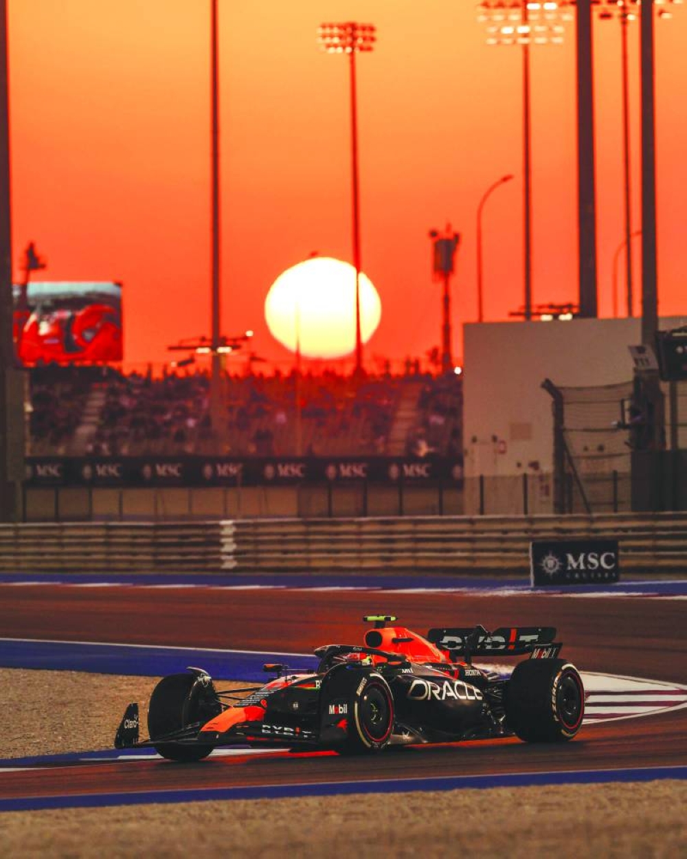 Red Bull Racing's Dutch driver Max Verstappen drives during the qualifying session ahead of the Qatar Formula One Grand Prix at the Lusail International Circuit on Friday.